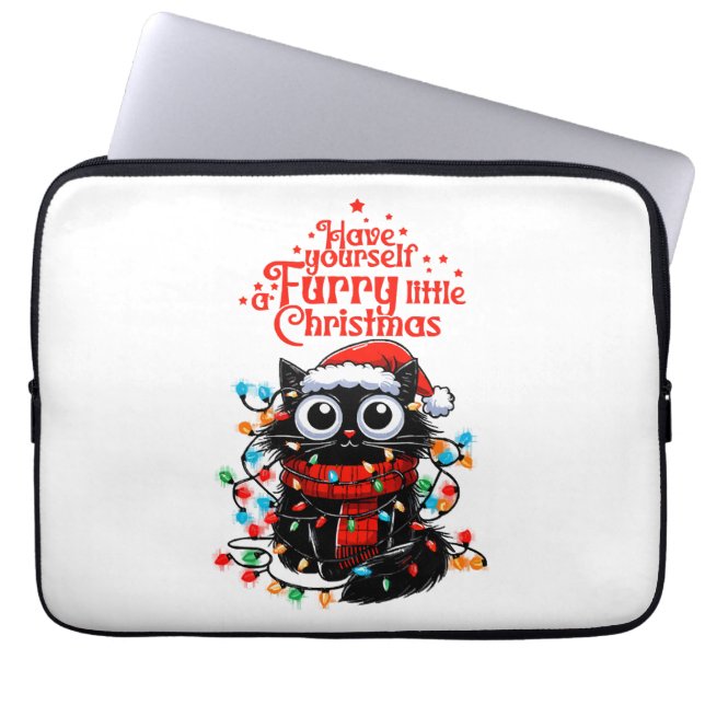 Housse Pour Ordinateur Portable Petit Noël poilu (Devant)