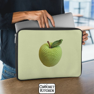 Housse Pour Ordinateur Portable Petit Rétro Artisanat artisanal Vert Crochet Pomme