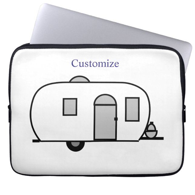 Housse Pour Ordinateur Portable Petite caravane Gitane arrondie customisée (Devant)