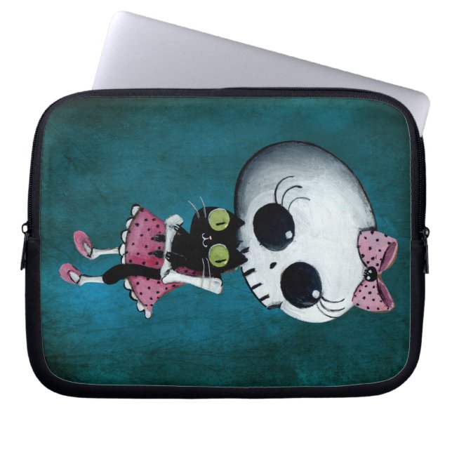 Housse Pour Ordinateur Portable Petite Mlle Death - beauté de Halloween (Devant)