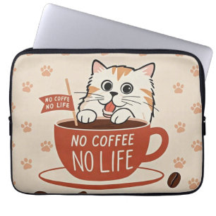 Housse Pour Ordinateur Portable Petits empreintes de pattes de chat et haricots de