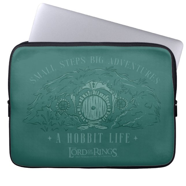 Housse Pour Ordinateur Portable Petits Pas, Grandes Aventures - Une Vie de Hobbit (Devant)