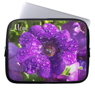 Housse Pour Ordinateur Portable Pétunia violet Jardin "Maman" Portable