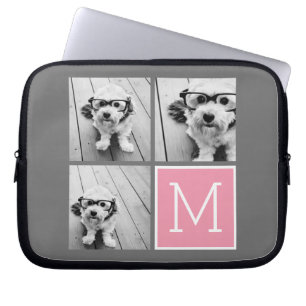 Housse Pour Ordinateur Portable Photo Collage Instagram tendance Monogramme person