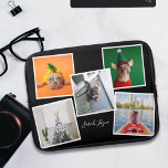 Housse Pour Ordinateur Portable Photo Collage Personalized Black Modern<br><div class="desc">Ajoutez 5 photos de votre chien bien-aimé (ou chat ou vous) à ce collage et à votre nom. Photos de l'espace utilisé avec autorisation sous Creative Commons</div>