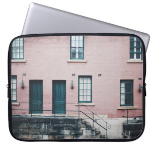 HOUSSE POUR ORDINATEUR PORTABLE PHOTO DE BÂTIMENT AVEC ESCALIERS