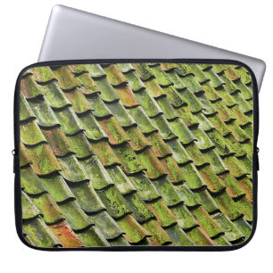Housse Pour Ordinateur Portable Photo de fond du toit de bardeaux vert