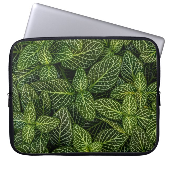 HOUSSE POUR ORDINATEUR PORTABLE PHOTO MACRO DE PLANTES VERTS (Devant)