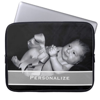 Housse Pour Ordinateur Portable Photo moderne élégante sans bordure avec nom