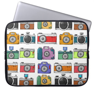 Housse Pour Ordinateur Portable Photo Motif illustrée par des caméras rétro