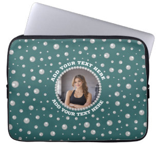Housse Pour Ordinateur Portable Photo personnalisé avec cercle de perles sur fond