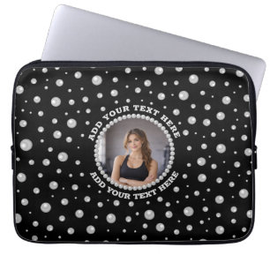 Housse Pour Ordinateur Portable Photo personnalisé avec cercle de perles sur fond