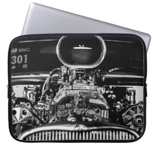 HOUSSE POUR ORDINATEUR PORTABLE PHOTOGRAPHIE À GRANDE ÉCHELLE DU MOTEUR DE VOITURE