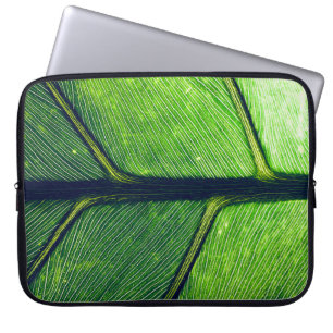 Housse Pour Ordinateur Portable Photographie macro de la feuille verte
