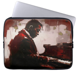 Housse Pour Ordinateur Portable Pianiste de bar nocturne