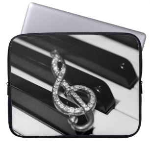 Housse Pour Ordinateur Portable Piano avec la g-clef