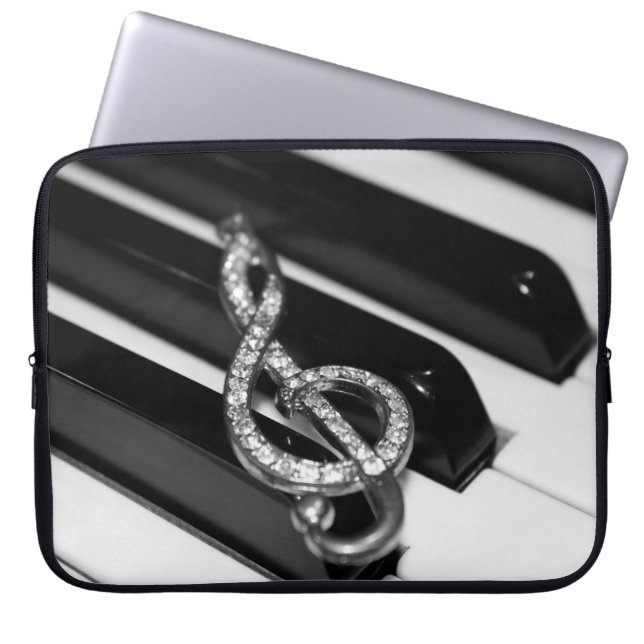 Housse Pour Ordinateur Portable Piano avec la g-clef (Devant)