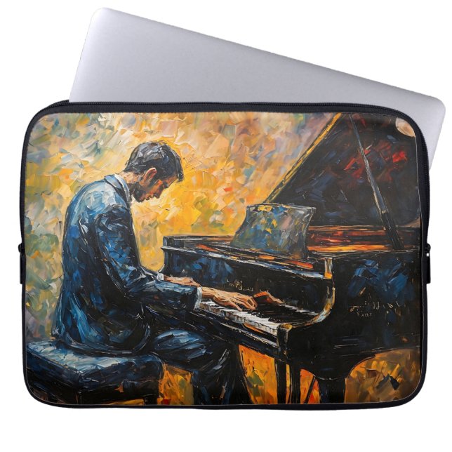 Housse Pour Ordinateur Portable Piano Player - Peinture à l'huile (Devant)