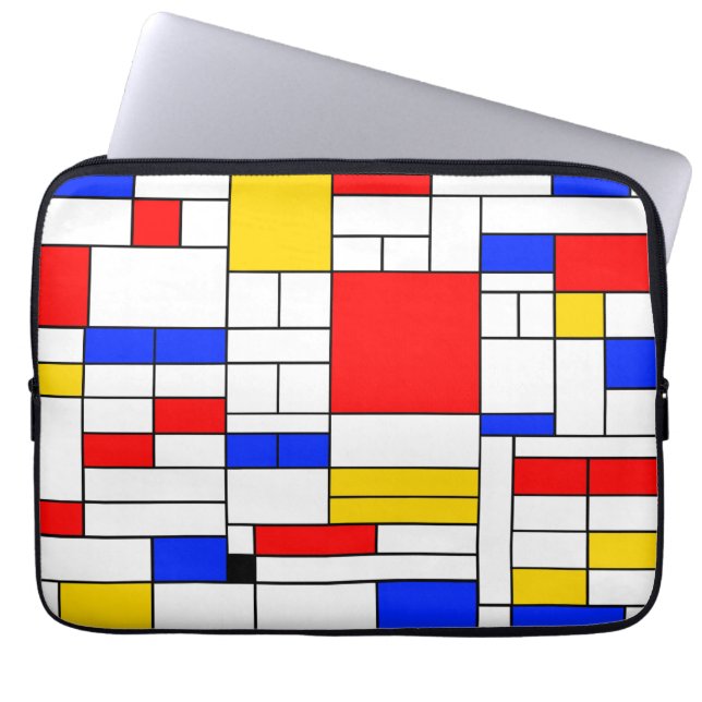 Housse Pour Ordinateur Portable Piet Mondrian Style Art Abstrait (Devant)