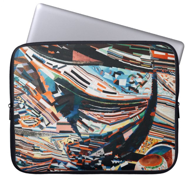 Housse Pour Ordinateur Portable Pile de bateau en bois marron et bleu (Devant)