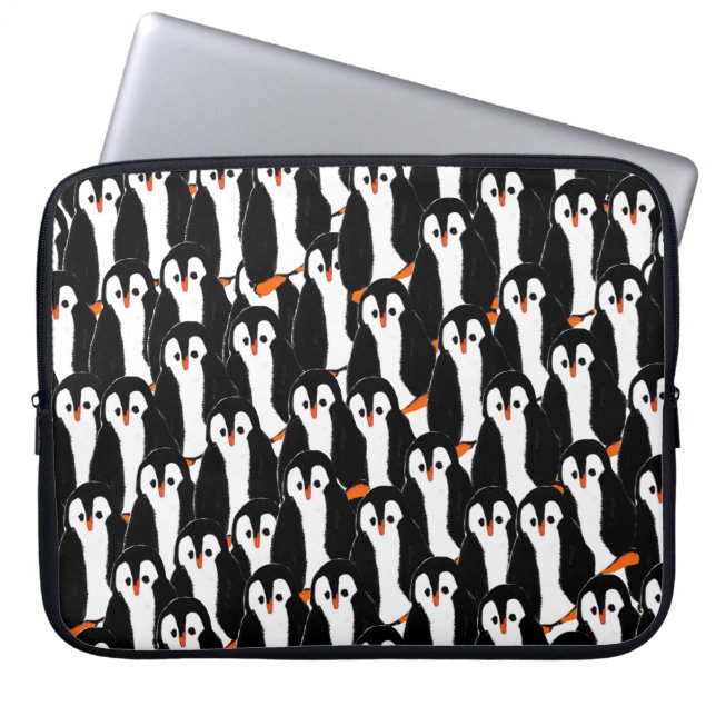 Housse Pour Ordinateur Portable Piles mignonnes et capricieuses des pingouins (Devant)