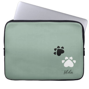 Housse Pour Ordinateur Portable Pince Coeur Noir Et Blanc Mignonne