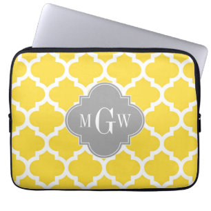 Housse Pour Ordinateur Portable Pineapple Moroccan #5 Dk Gray 3 Première monogrami