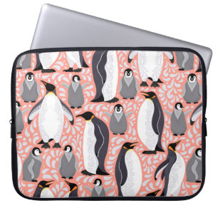 Housse Pour Ordinateur Portable Pingouins empereurs et leurs petits sur un papier