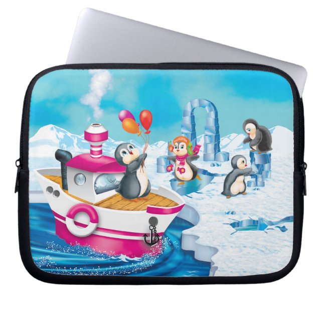 Housse Pour Ordinateur Portable pingouins en Antarctique (Devant)
