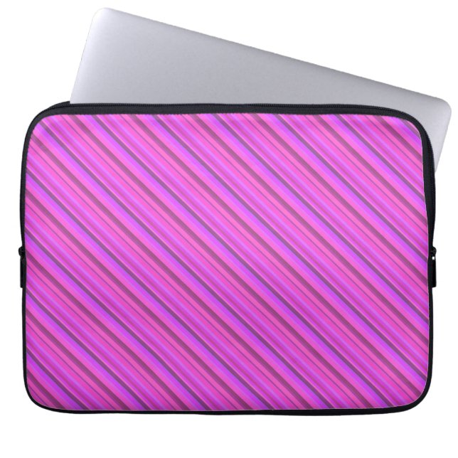 Housse Pour Ordinateur Portable Pink diagonal stripes (Devant)