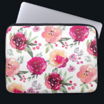 Housse Pour Ordinateur Portable Pink Floral Laptop Sleeve<br><div class="desc">============ ABOUT THIS DESIGN ============ Shades of pink flowers and leaves pattern on a laptop sleeve makes a stunning fashion statement. ADD your name, your initial, any wording or add photo to customize for yourself or give as a gift. MATCHING iPhone case and iPad case available. Perfect for a birthday...</div>