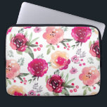 Housse Pour Ordinateur Portable Pink Floral Laptop Sleeve<br><div class="desc">============ ABOUT THIS DESIGN ============ Shades of pink flowers and leaves pattern on a laptop sleeve makes a stunning fashion statement. ADD your name, your initial, any wording or add photo to customize for yourself or give as a gift. MATCHING iPhone case and iPad case available. Perfect for a birthday...</div>