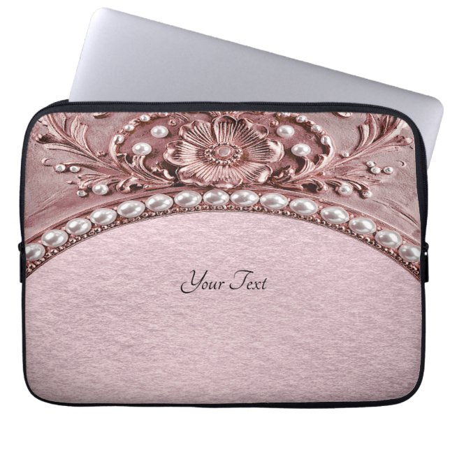 Housse Pour Ordinateur Portable Pink Flower Laptop Sleeve (Devant)