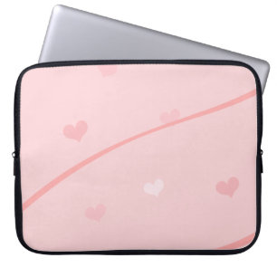 Housse Pour Ordinateur Portable Pink Hearts and Ribbons Ordinateur Portable Manche