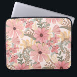 Housse Pour Ordinateur Portable Pink Sage Green Floral Leaves Watercolor Pattern<br><div class="desc">This elegant and feminine pattern is perfect for the stylish and trendy woman. It features hand-painted watercolor coral pink, medium pink, chestnut brown, golden yellow, and forest green flowers and leaves on top of a blush pink background. It's country, pretty, cute, unique, artsy, and modern; the perfect complement to your...</div>