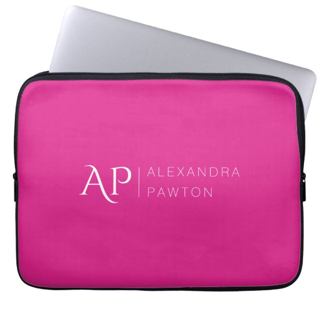 Housse Pour Ordinateur Portable Pink Simple Minimalist Personalized (Devant)