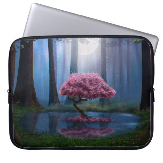 Housse Pour Ordinateur Portable Pink Tree Pond Forest Photomanipulation