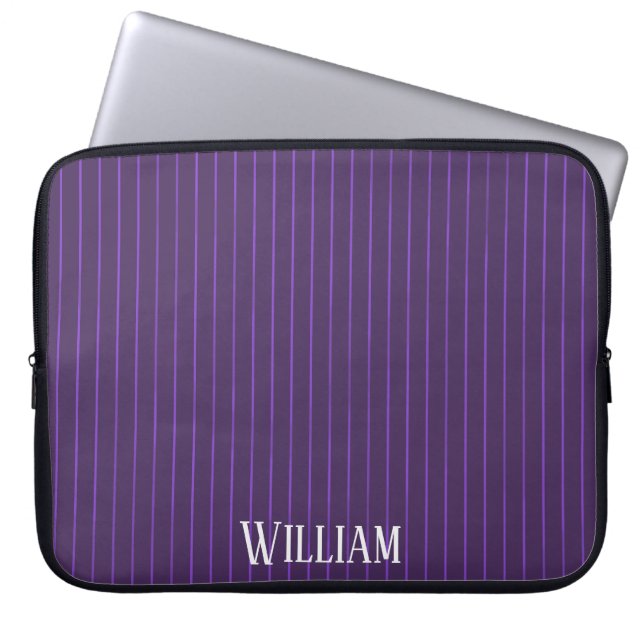 Housse Pour Ordinateur Portable Pinstripes pourpres (Devant)