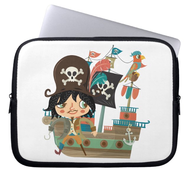 Housse Pour Ordinateur Portable Pirate et bateau de pirate (Devant)
