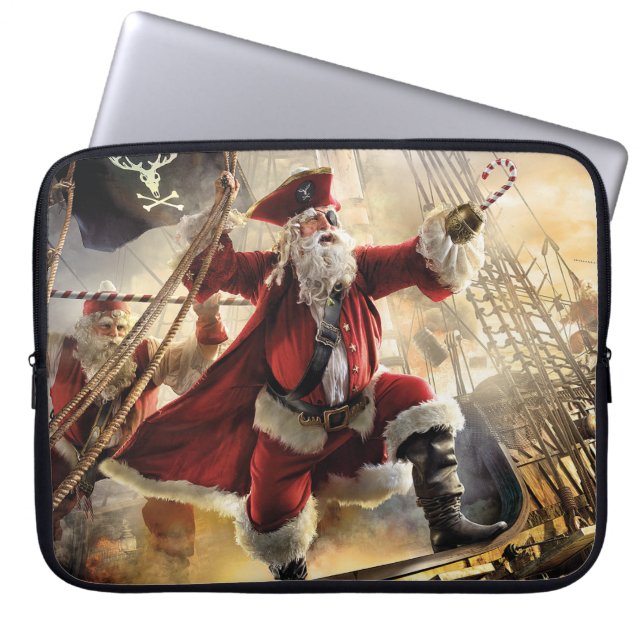 Housse Pour Ordinateur Portable Pirate Père Noël (Devant)