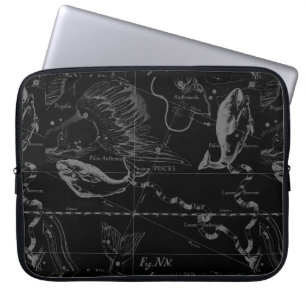 Housse Pour Ordinateur Portable Pisces Constellation Map Hevelius 1690 sur Black