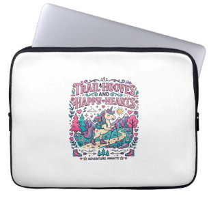 Housse Pour Ordinateur Portable Piste de licorne Sabots et cœurs joyeux Applicatio
