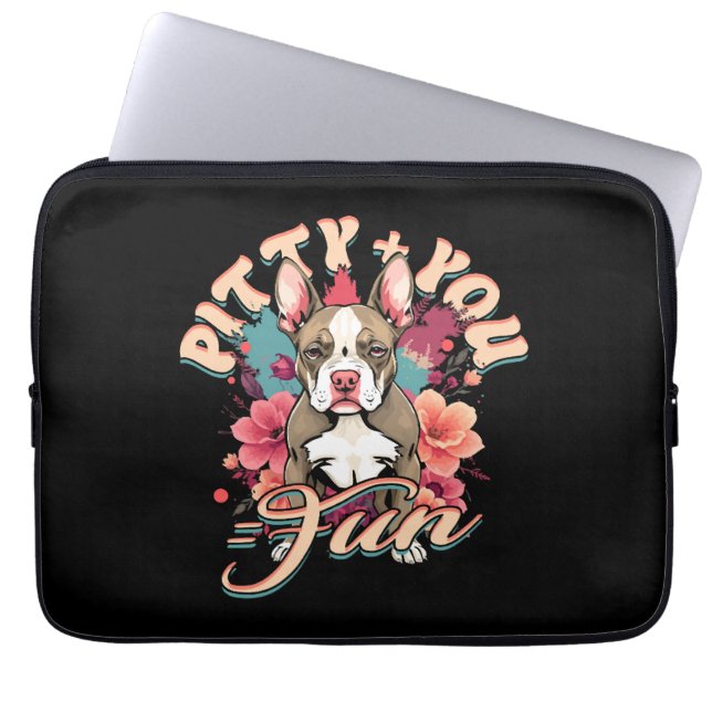 Housse Pour Ordinateur Portable Pitbulls Pitbulls Pitty + You = Amusant (Devant)