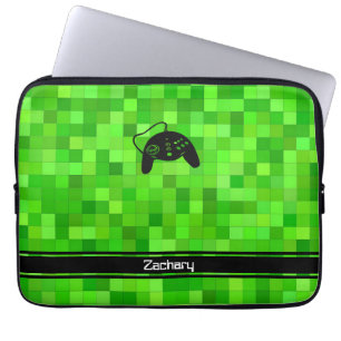 Housse Pour Ordinateur Portable Pixels de jeu vert   Personnalisé