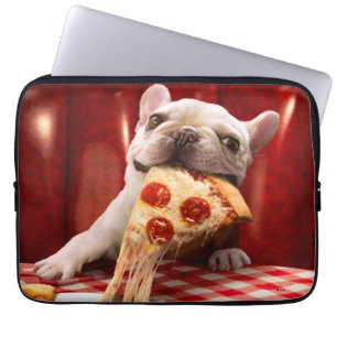 Housse Pour Ordinateur Portable Pizza Slice mangeur de chien