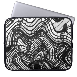 Housse Pour Ordinateur Portable Plafond noir et blanc onduleux, images de SVP de
