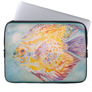 Housse Pour Ordinateur Portable Plage de mer Poisson aquarelle