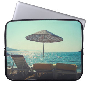 Housse Pour Ordinateur Portable Plage de sable l'après-midi ensoleillée, avec para