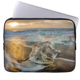 Housse Pour Ordinateur Portable Plage de sable noir   Jokulsarlon sud de l'Islande