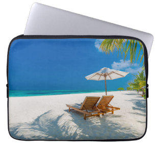 Housse Pour Ordinateur Portable Plages tropicales Plage de chaises longues Bora